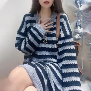 Ultimate Guide to Women's Oversized V-neck Striped Knit Dress & Medium Length Sweater