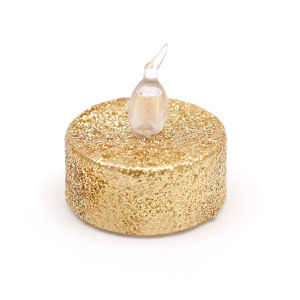 1pcs Flameless Candles LED Light Gold Powder Tea Lamp For Valentines Day Home Party Atmosphere New Year Decor