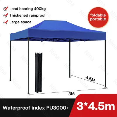 Outdoor Waterproof Tent Complete Set 3x3/3x4.5M Retractable Tent Heavy Duty Folding Tent UV Protection Rainproof Shed