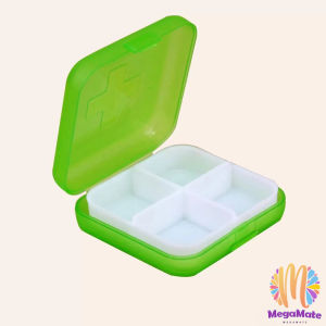 MegaMate กล่องยา มินิ กล่องสีสันลูกกวาด หลายช่อง กล่องยาแบบพกพา สปอตสินค้า Cross-packing pill box Maygo