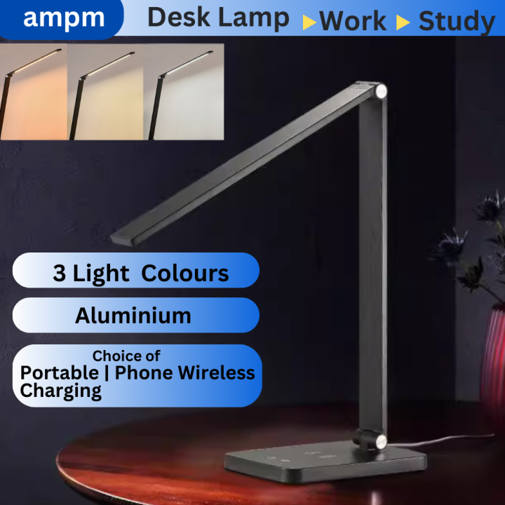 LED Desk Lamps, Foldable Eye-Caring Table Lamp Qi Wireless Phone