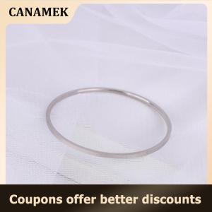 【 CANAMEK 】 Titanium Steel Simple Plain Circle Thin Bangle For Women Vintage Bracelet Jewelry Pary Gift