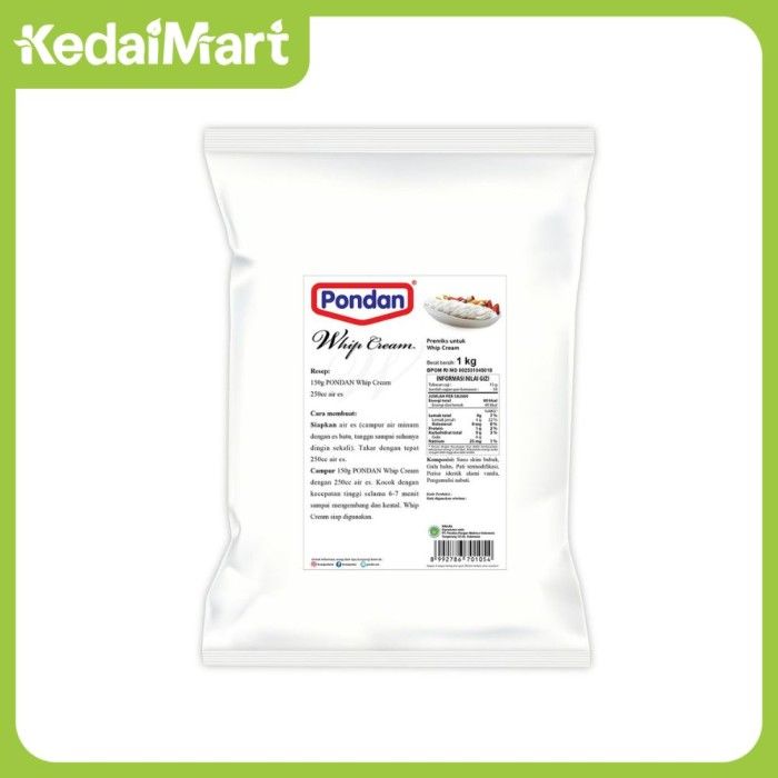 Whipped Cream Powder Pondan 1000 Gram Lazada Indonesia