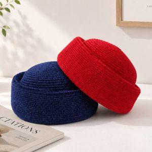 YOUSHI TOP Thanh lịch Mũ hộp Chenille Mũ Fedora Phong cách Pháp Mũ Fedora Mũ tiếp viên hàng không đồng phục Màu đơn sắc Mũ trang trọng Buổi trình diễn thời trang