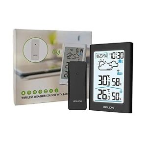 BALDR Wireless Weather Station- Home Weather Stations for Indoor Outdoor Uses - with Humidity MonitorDate Display