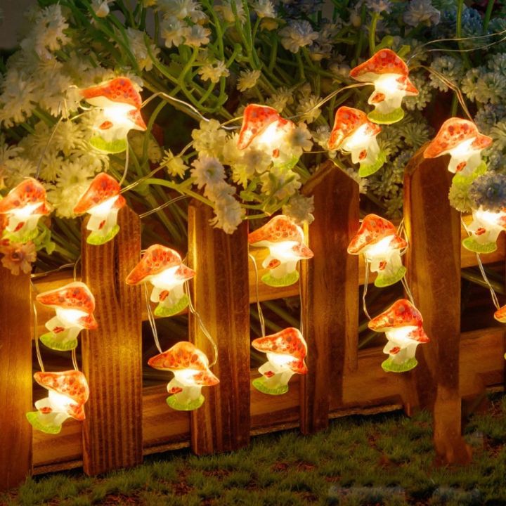 HUYAN Decorative 3D Mushroom Copper Wire Lights Simulation Mushroom Shap Fairy String Lamps Christmas Fairy String Lamps 2/3 Meters Mushroom String Lights Garden Party
