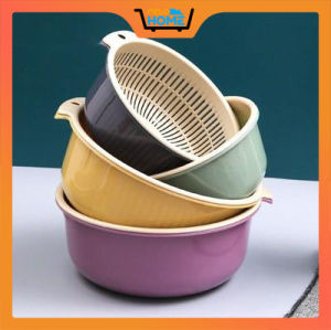Drain basket Vegetable fruit Washing Basket Wash Basin Kitchen Washing Box 2-layer