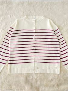 ~Inara Cardigan Rajut Stripe Kancing Mutiara Premium
