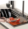 Nobel Stainless Steel Nano Waterfall Kitchen Sink In Gunmetal. 