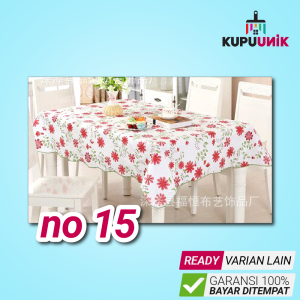 (Lebih Besar) Taplak Meja Makan Anti Air Anti Minyak Alas Meja Table Cloth Persegi 137 x 183 cm