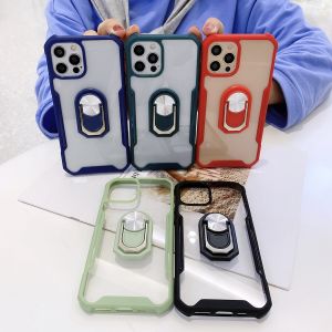 For Xiaomi Poco M3 Poco X3 NFC Poco F3 Casing Transparent Clear Armor Case Car Magnetic Ring Holder Shockproof Back Cover
