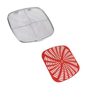 Reusable Air Fryer Pads Food-Grade Silicone Air Fryer Accessories Square Shape Splatter Shield for NINJA 300 Series