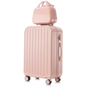 High Quality 14"20"22"24"26"28 Inch 2 Pieces Womens PC Makeup Large Travel Suitcase Sets With Silent Wheels Trolley Rolling Luggage Cosmetic Bag Check-in Case Valises Free Shipping