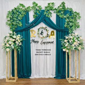 backdrop lamaran 1 set lengkap paket dekorasi tunangan wedding ukuran 2.2 meter