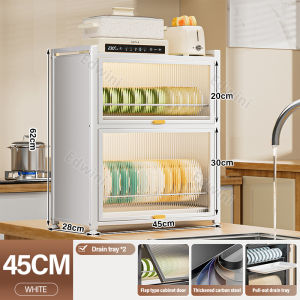 {Buy one get one free}2/3-Tier Dish Rack with Drainer Dish Rack Organizer Cabinet Kitchen Countertop Plate Organizer Storage Shelf