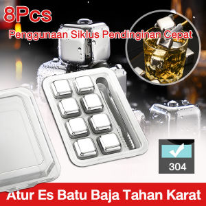 Es Batu Stainless Ice Cube Stainless ReusableFood Grade Es Batu Stainless Steel ice cube cubes reusable pakai ulang Anti Lumer Food Grade