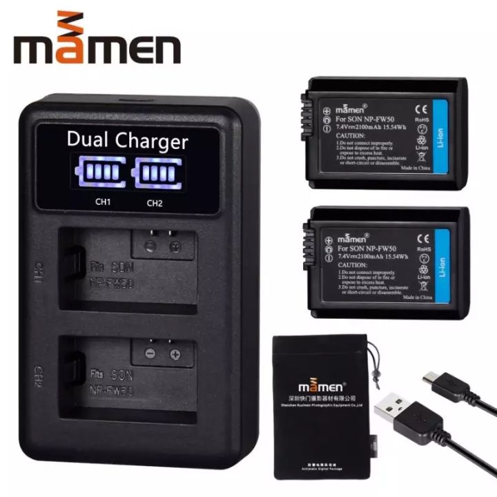 thumbnail image 2 of Powerextra NP-FW50 Battery & Dual USB Charger Kit For Sony Alpha A6000 A6300 A7 Series 2 of 6