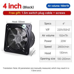 Exhaust Fan Dinding 4Inch/6Inch Kipas Exhaust Ventilasi Dinding Exhaust Fan Kipas Exhaust Ventilasi Dinding exhaust fan kamar mandi Booster Fan