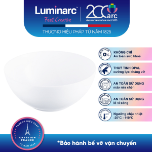 Bộ 6 Tô Thuỷ Tinh Luminarc Diwali Trắng 21Cm- LUDIN3976