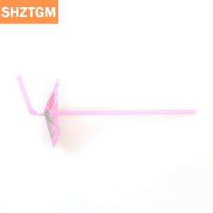 [COD] SHZTGM หลอดดูดน้ำค็อกเทลผลไม้ร่มชายหาดปาร์ตี้หลอดดื่มพลาสติก50ชิ้น