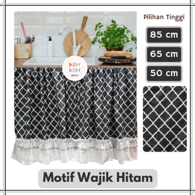 Gorden Kolong Dapur Motif Wajik Korden Wastafel Murah Tirai Meja Dapur