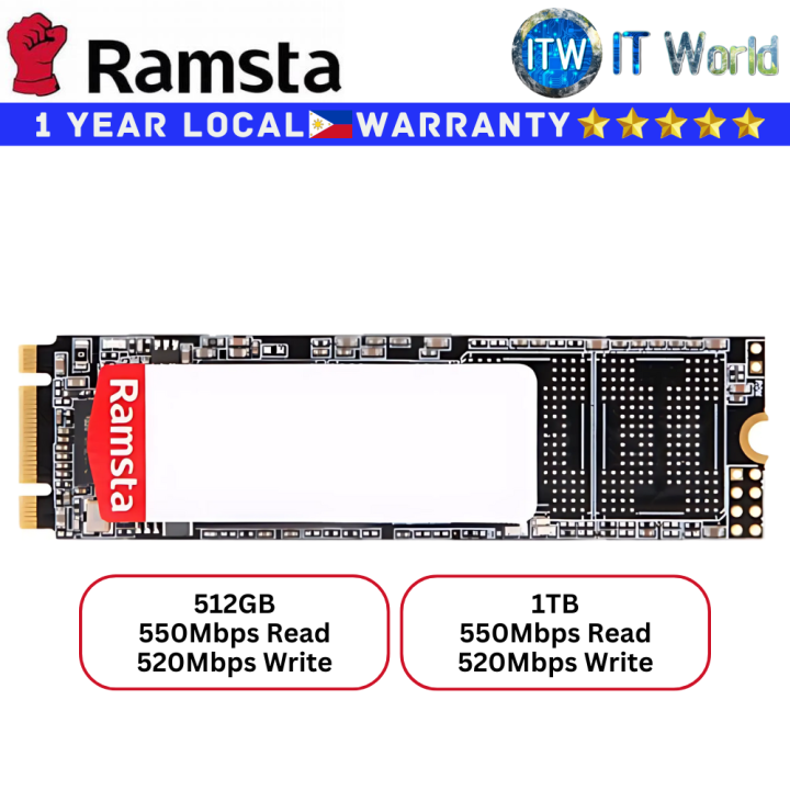 Ramsta 512GB/1TB SSD R600 NGFF 550Mbps Read 520Mbps