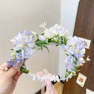 Spring Wreath Flower Headband Bracelet New style  Children Princess Tiara Girl Headdress