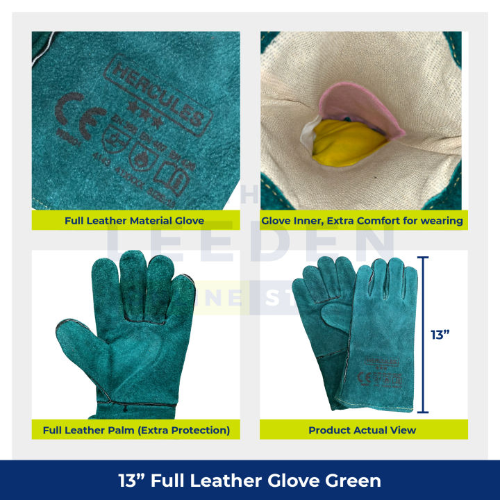 Hercules%20Full%20Leather%20Gloves%20(Green)%2013"%20by%20Leeden%20Online%20Store%20-%20Image%204