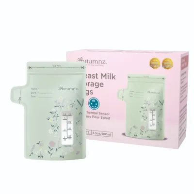 Autumnz Double Ziplock Breast Milk Storage Bags with Thermal Sensor 3.5oz/5oz/7oz/10oz/12oz - (28pcs/BOX) Baby Phoebe Autumnz Storage Bag Breastmilk Breastfeeding Plastic Simpan Susu Badan