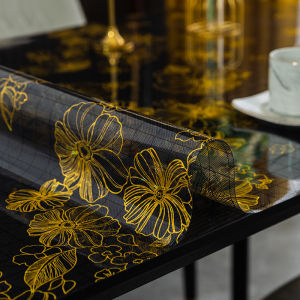 2-10Seater Clear PVC Tablecloth High-End Printing Table Cover Table Mat Oilproof Stain Heat Resistant Rectangle Dining Table Cloth