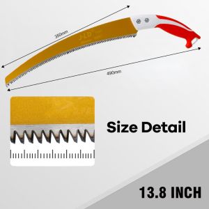 JLD Straight/Bending Blade Pruning Saw 350mm Heavy Duty SK5 Carbon Steel Trimming Hand Saw Scabbard