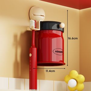 Wall-Mounted Dental Cup Storage Rack Mouthwash Cup Holder Durable Pemegang Cawan Pencuci Mulut Quick-Drying