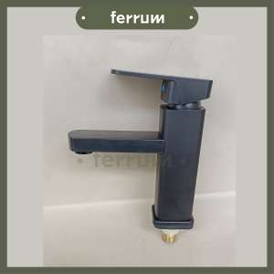 [ FERRUM ] Kran Wastafel Keran Cuci Tangan Stainless Kotak Minimalis Hitam Anti Karat BL-760