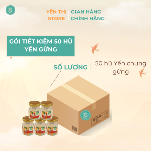 (Tặng muỗng gỗ đơn 450k)Yến Thị -Gói tiết kiệm 50 hũ- Yến chưng gừng -yến sào Nha Trang 30% yến hũ 70ml