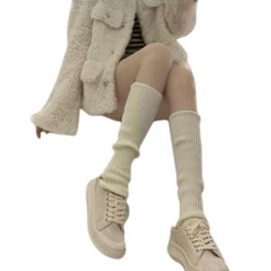 Ribbed Knitted Leg Warmers for Women Solid 80s Party Dance Legwarmers Warm Winter Long Boot Sock JK Long Boot Cuff Cover
