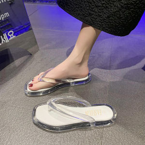 Ielgy Dép xỏ ngón đi biển Xăng đan kẹp ngón trong suốt mới thời trang chống trượt cho nữ mùa hè