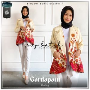 BLAZER BATIK WANITA ATASAN BLOUSE ROMPI KEKINIAN REMAJA DEWASA AGUSTUS MERDEKA SVJ MURAH REALPICT