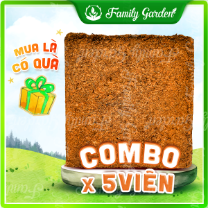 Viên nén xơ mụn dừa 5Kg đã qua xử lý -  Giá thể trồng cây chất lượng cao | Độc quyền Family Garden