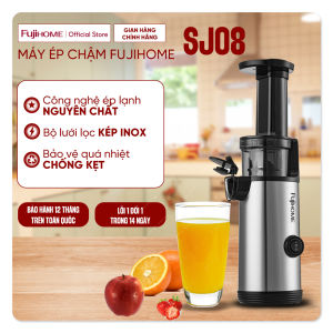 Máy ép chậm trái cây rau củ mini FUJIHOME SJ08 2 lưới lọc kép Inox đảo chiều bảo chống kẹt quá nhiệt