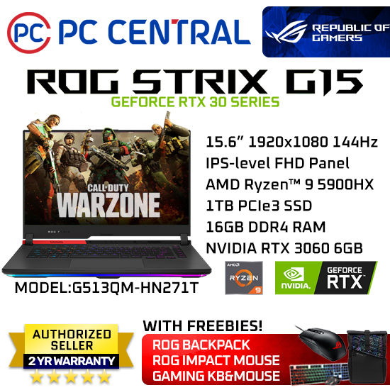 ASUS ROG STRIX G15 (G513QM-HN271T) Gaming Laptop 144Hz IPS