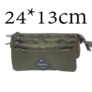 TOUGH กระเป๋าคาดเอว คาดอก ผ้าลื่นกันน้ำ สายคาดเอวแข็งแรง ทนทาน ปรับสายได้ถึงเอว 50 นิ้ว ด้านข้างมีที่ซ่อนตัวล๊อคสาย มี4ซิปนอก+1ซิปใน #6208