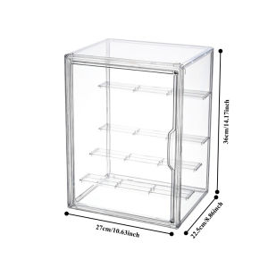 4-Tier Magnetic Acrylic Display Box Popmart | Dustproof Collectible Showcase Storage Box for Figures Plush Toys