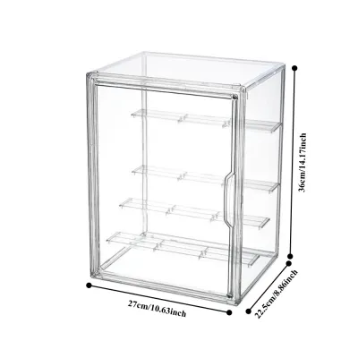 4-Tier Magnetic Acrylic Display Box Popmart | Dustproof Collectible Showcase Storage Box for Figures Plush Toys