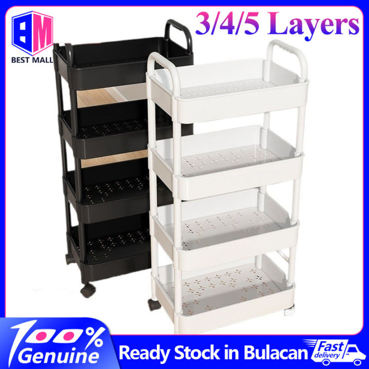 [🇵🇭 Stock&COD] 3/4/5 Layers Trolley Cart Organizer Moving Rack Bathroom ...