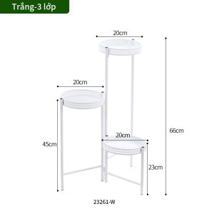 Đế hoa gấp gọn đế hoa sắt 3 tầng đế chậu hoa đế trang trí đen trắng hoa văn đơn giản thời trang và sang trọng