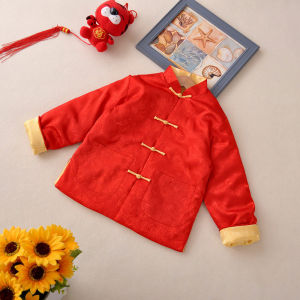 daidai (Ready Stock) Parent Child Outfit Tang Suit Samfu CNY Chinese New Year Double Sided Baju 儿童唐装穿夹双面喜庆拜年汉服新年亲子装中国风衣服