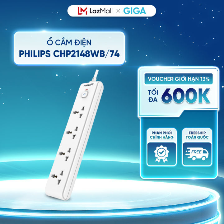 Ổ cắm điện Philips CHP2148WB/74 - Bảo vệ quá tải-tự ngắt điện khi quá tải