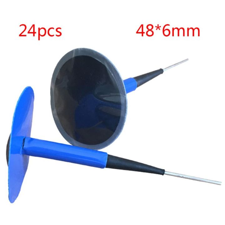 24pcs Tyre Puncture Repair Tubeless Wired Mushroom Plug Patch Kit
