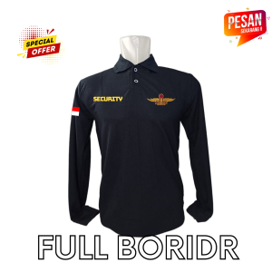KAOS KERAH SECURITY WINGS BORDIR BANYAK PILIHAN WARNA LENGAN PANJANG - FULL BORDIR BKS