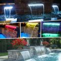 Acrylic Waterfall lights LED Water Descent fountain Swimming pool garden decor lamp With Replaceable light strip RGB. 